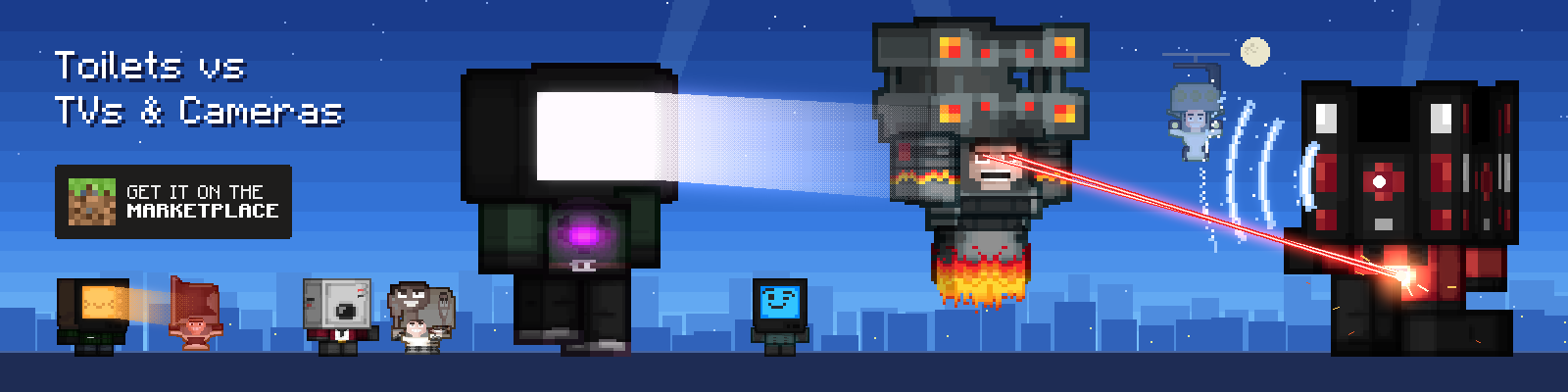 Toilets vs TVs & Cameras: get it on the Minecraft Marketplace