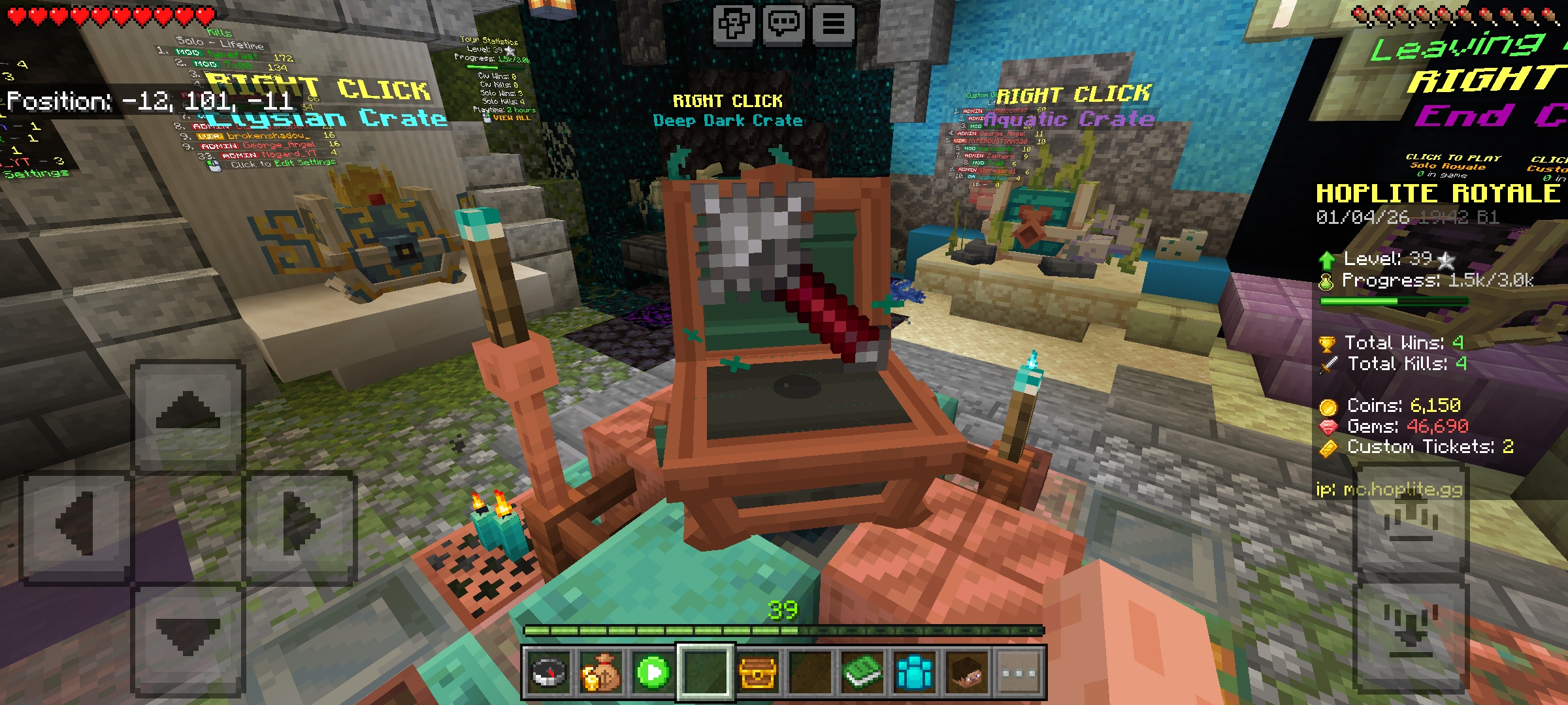 Hoplite Bedrock port showcase