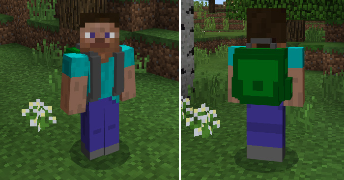 Backpack on player