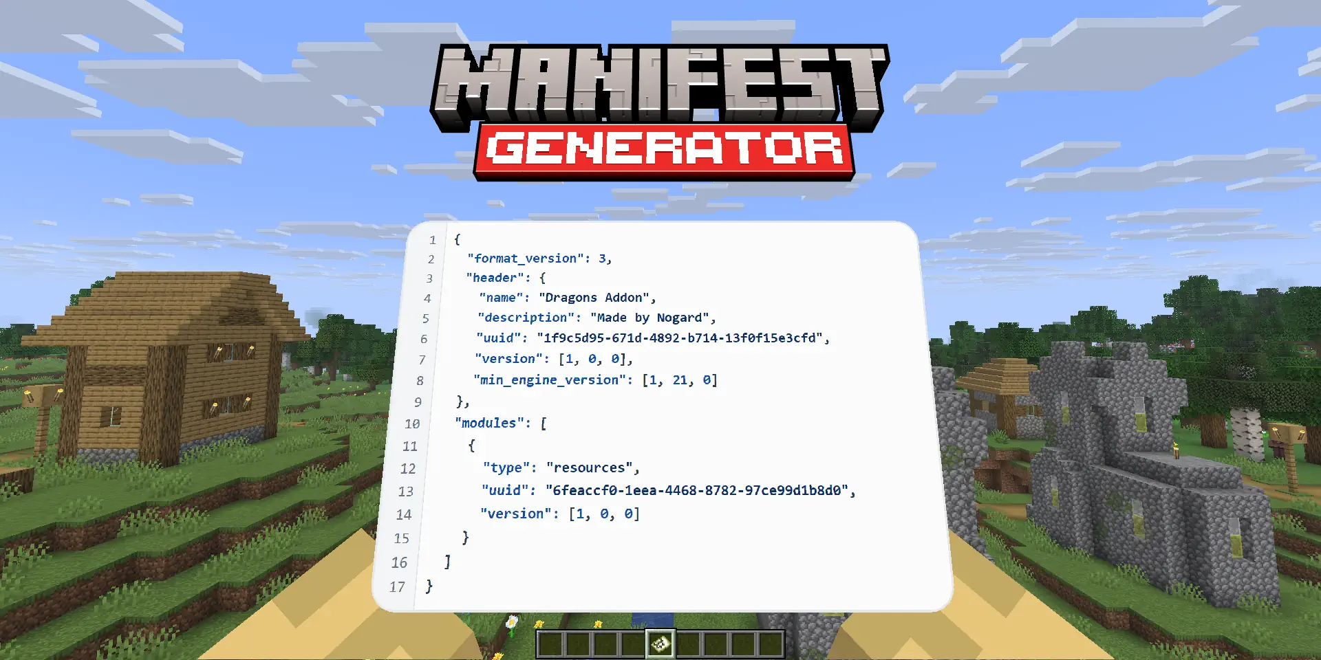 Minecraft Pack Manifest Generator
